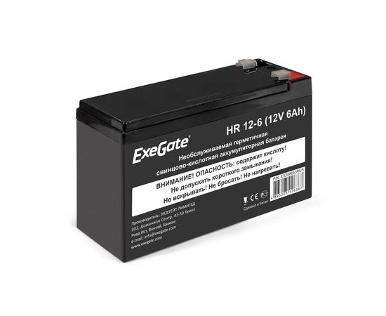  Аккумуляторная батарея ExeGate HR 6-12 (6V 12Ah, клеммы F1) 282955 