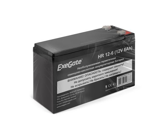 Аккумуляторная батарея ExeGate HR 6-12 (6V 12Ah, клеммы F1) 282955 