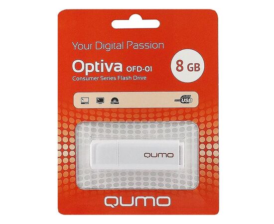  Флэш накопитель USB  8 Гб Qumo Optiva OFD-01 (white) 