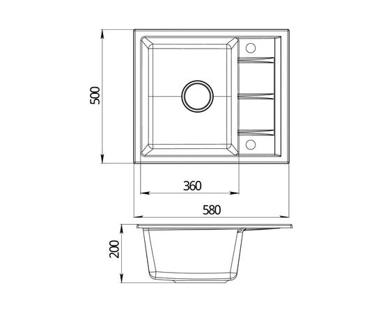  Мойка Emar EMQ-1580.Q гранит, морион 