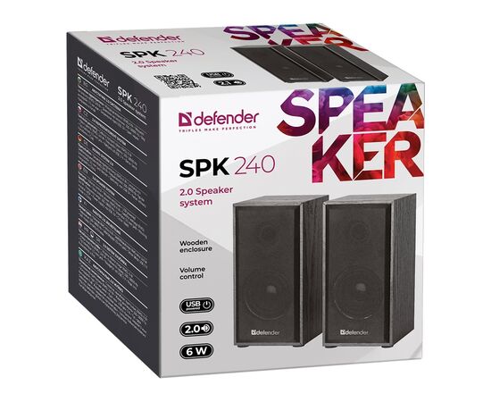 Компьютерная акустика Defender SPK-240 2.0 (black) (218147) 