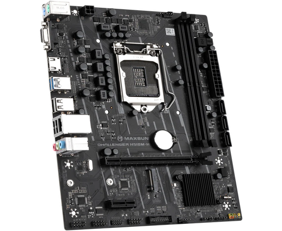  Материнская плата MaxSun Challenger H510M-H, Socket1200, Intel H510, 2xDDR4, PCI-Ex16, 3SATA3, 5.1-ch, GLAN, 4 USB 3.2, VGA, HDMI, mATX, Retail 