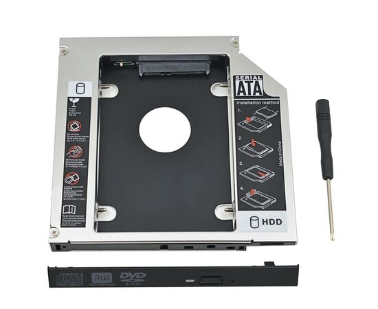  Адаптер Orient UHD-2SC9, для 2.5” SATA HDD для установки в SATA отсек оптического привода ноутбука 9.5 мм (30262) 