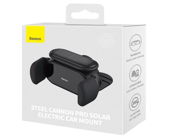  Автомобильный держатель BASEUS Steel Cannon Pro, зажимной, на приборную панель, черный 