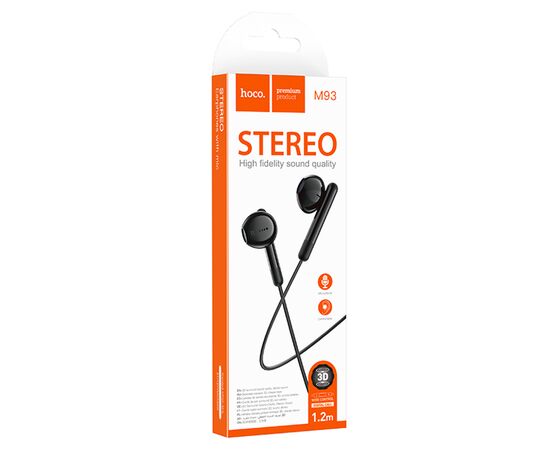  Проводные наушники HOCO M93 Wire control, Jack 3.5mm, 1.2 м, черный 