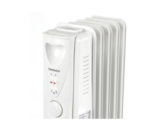  Обогреватель масляный SONNEN DFS-05, 1000Вт, 5 секций, белый, 453497 