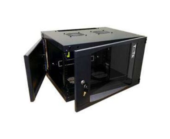  Шкаф настенный TWT-CBWNG-6U-6X4-BK 6U 550x450мм пер.дв.стекл съемные бок.пан. 60кг черный 