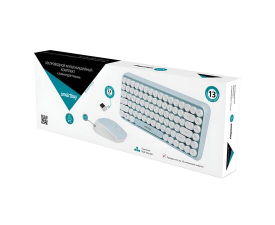  Беспроводной набор клавиатура + мышь Smart Buy SBC-626376AG-M (light blue/white) (226861) 