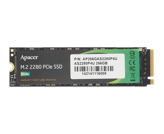  SSD Apacer  256 Gb AS2280P4U (AP256GAS2280P4U-1), M.2, PCIe Gen3 x4, NVMe, 3500/3000 MB/s 