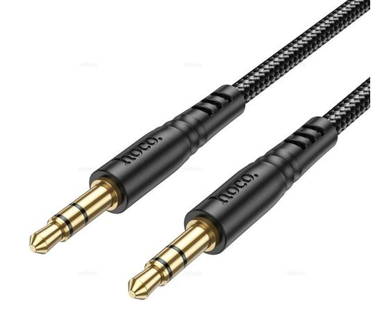  HOCO UPA24/ AUX аудио кабель/3.5 mm jack - 3.5 mm jack/ 1m/ позолоченные контакты/ Нейлон/ Black 