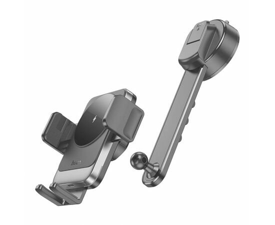  Автомобильный держатель HOCO HW14 Speed wireless fast charging car holder(center console) (черный, металик, серый) 