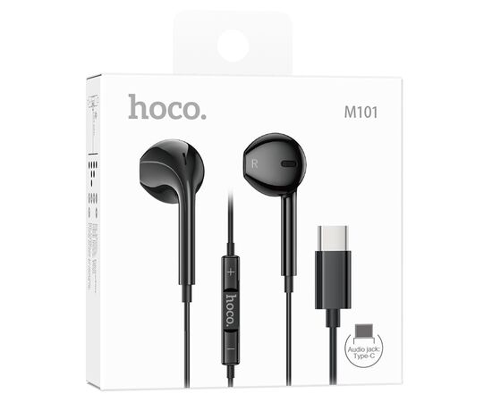  Проводные наушники HOCO M101 Crystal, Type-C, 1.2 м, черный 
