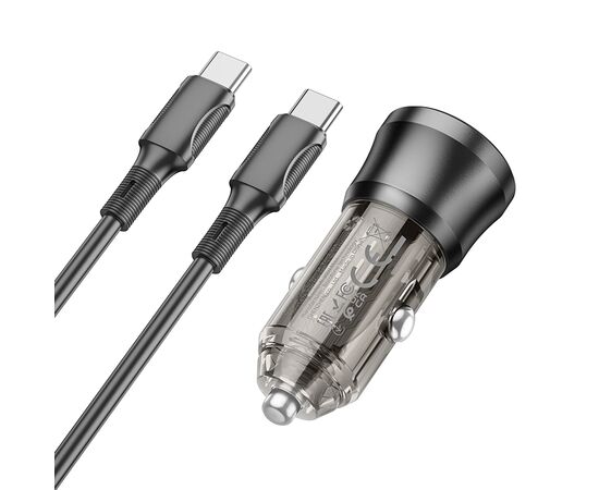  АЗУ 1Type-C 3.0A PD20W+QC3.0 быстрая зарядка для Type-C Type-C Borofone BZ24 (Transparent Black) 