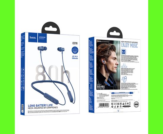  Bluetooth-наушники вакуумные с дугой Hoco ES70 (Blue) 