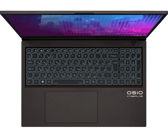  Ноутбук OSIO CyberLine C160i-002 16.1", IPS, Intel Core i5 12600H 2.7ГГц, 12 ядер, 16ГБ 512ГБ SSD, RTX 4050 - 6 ГБ, без ОС коричневый 