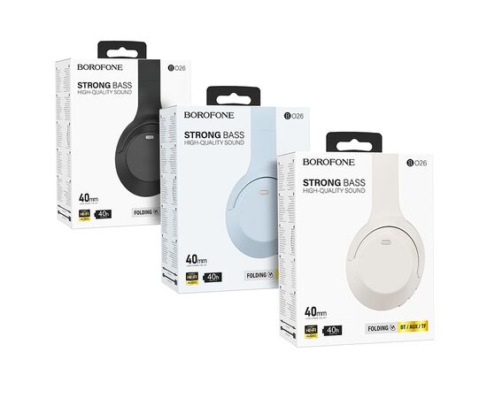  Bluetooth-наушники полноразмерные Bluetooth 5.3 350mah Borofone BO26 Delightful (Milky White) 