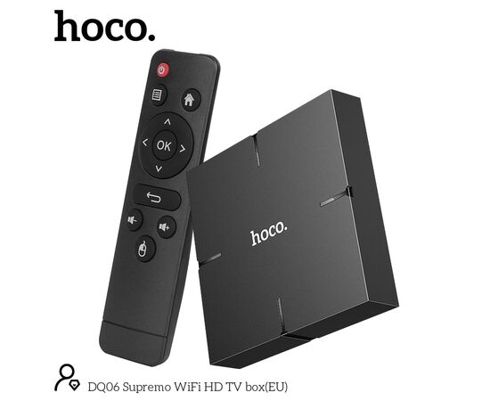  Смарт-ТВ приставка HOCO DQ06 Supremo WiFi HD черный CortexTM-A53, Android 10 version 2GB+16GB 