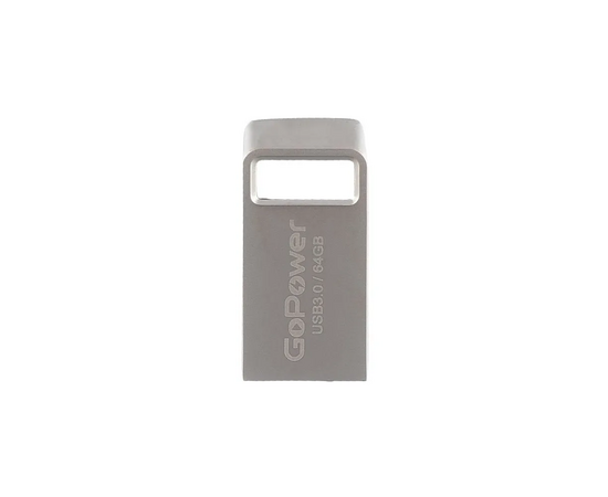  USB-флешка GoPower Mini (00-00027359) 64GB USB3.0 металл серебряный (1/50/1000) 
