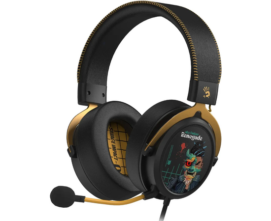  Наушники с микрофоном A4Tech Bloody M595 Renegade черный/рисунок 2.3м мониторные USB оголовье (M595) 