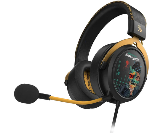  Наушники с микрофоном A4Tech Bloody M595 Renegade черный/рисунок 2.3м мониторные USB оголовье (M595) 
