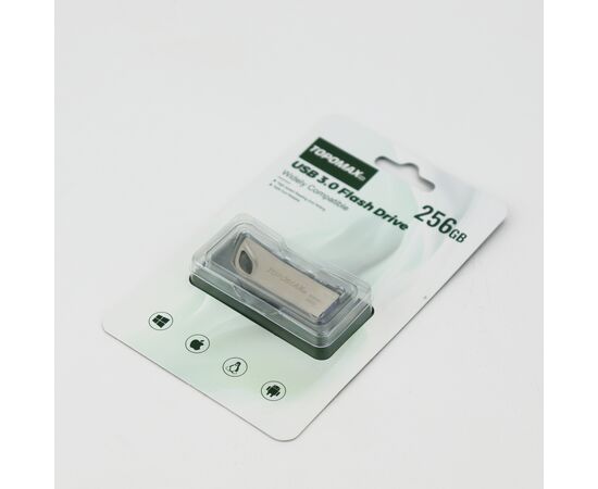  Flash Drive 256G TOPOMAX Premium TP-004 3.0 скорость чтения 80 МБ/с, записи 25 МБ/с, (металл) 