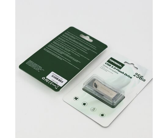  Flash Drive 256G TOPOMAX Premium TP-004 3.0 скорость чтения 80 МБ/с, записи 25 МБ/с, (металл) 