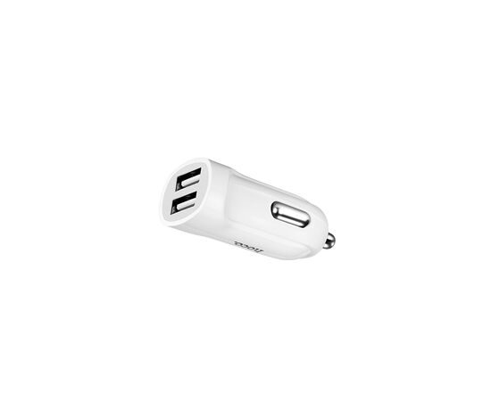  Блок питания автомобильный 2 USB HOCO Z2A, пластик, с кабелем микро USB, цвет: белый (1/28/280) 