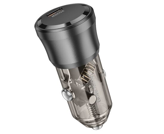  Адаптер Автомобильный Borofone BZ24 Clever PD20W (transparent black) (225105) 