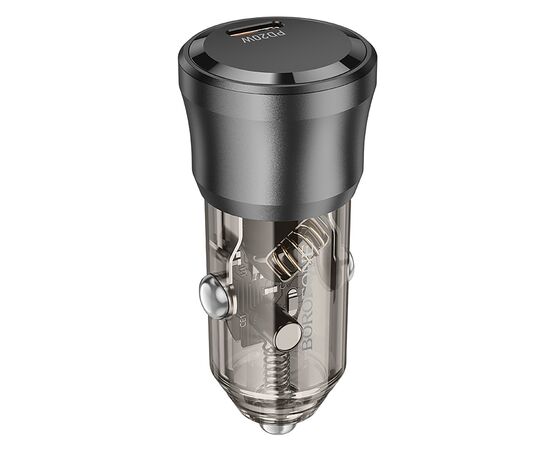  Адаптер Автомобильный Borofone BZ24 Clever PD20W (transparent black) (225105) 