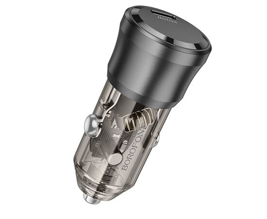  Адаптер Автомобильный Borofone BZ24 Clever PD20W (transparent black) (225105) 