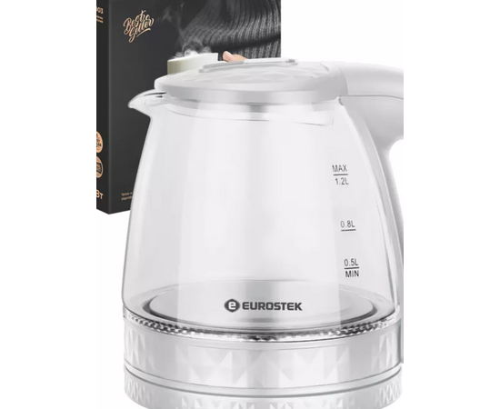  Чайник Eurostek EEK-3003 стекло (1500 Вт, 1,2 л, Белый) 