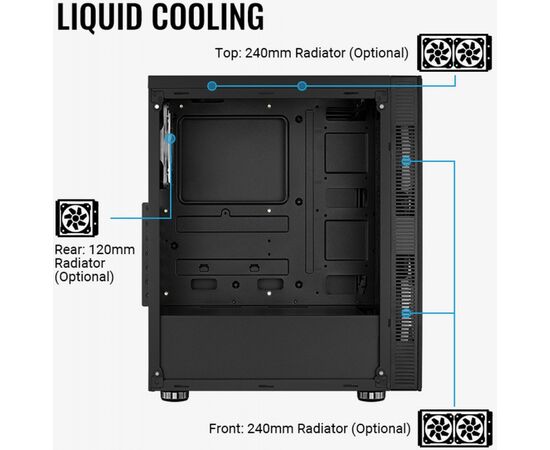  Корпус Aerocool Python-G-BK-v1 черный (PYTHON-G-BK-V1) без БП ATX 1x120mm 2x200mm 2xUSB2.0 1xUSB3.0 audio bott PSU 