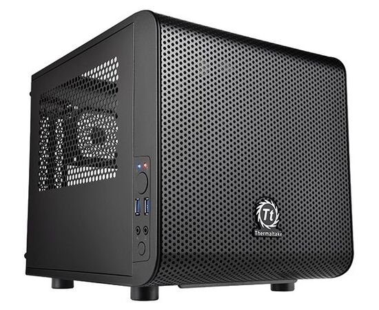  Корпус Thermaltake Core V1 черный без БП miniITX 1x200mm 2xUSB3.0 audio bott PSU 
