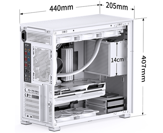  Корпус JONSBO D41 STD White без БП, боковая панель из закаленного стекла, mini-ITX, micro-ATX, ATX, белый 
