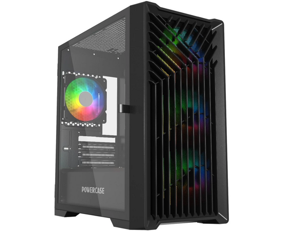  Корпус Powercase Mistral Micro X4B (CMMXB-L4), Tempered Glass, 4х 120mm 5-color fan, чёрный, mATX 