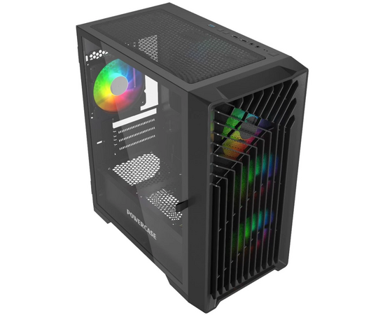 Корпус Powercase Mistral Micro X4B (CMMXB-L4), Tempered Glass, 4х 120mm 5-color fan, чёрный, mATX 