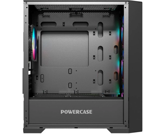  Корпус Powercase Mistral Micro X4B (CMMXB-L4), Tempered Glass, 4х 120mm 5-color fan, чёрный, mATX 